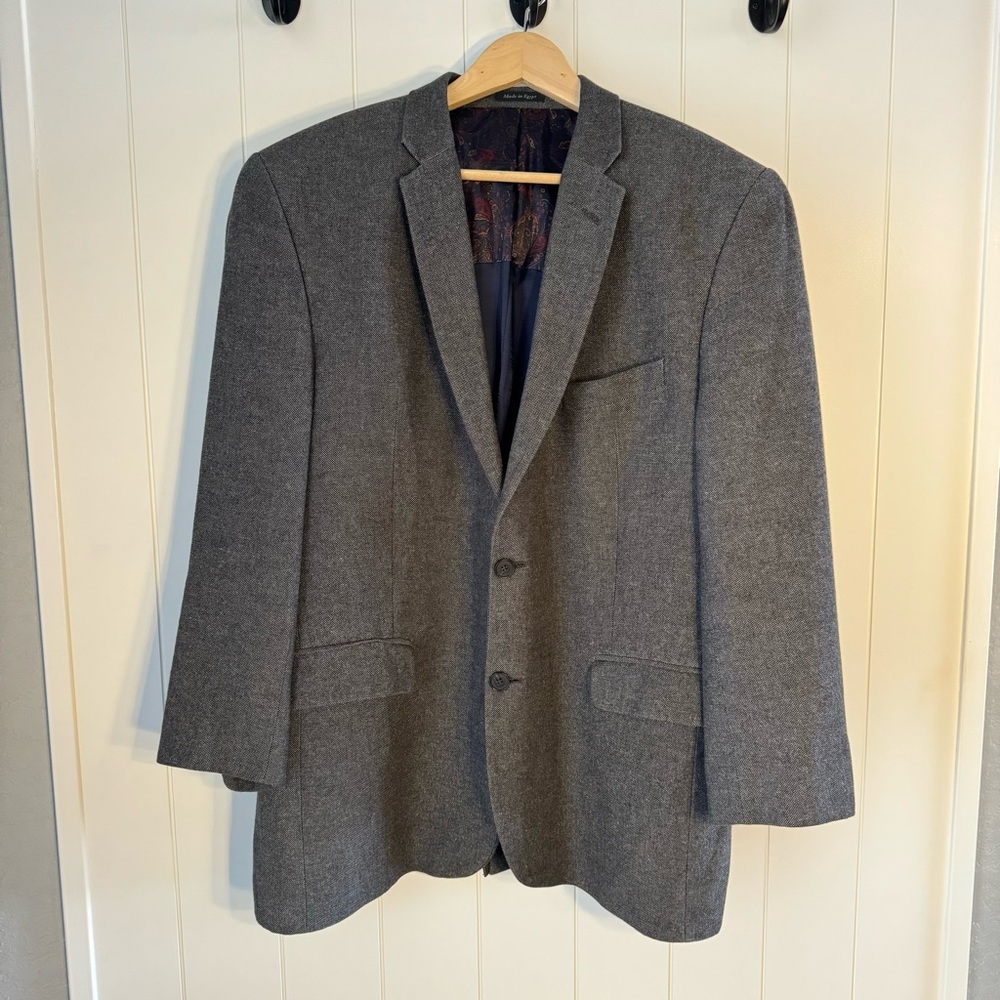 Alexandre London England Blazer 44R Grey Cotton Regular Fit Sport Coat Jacket‎